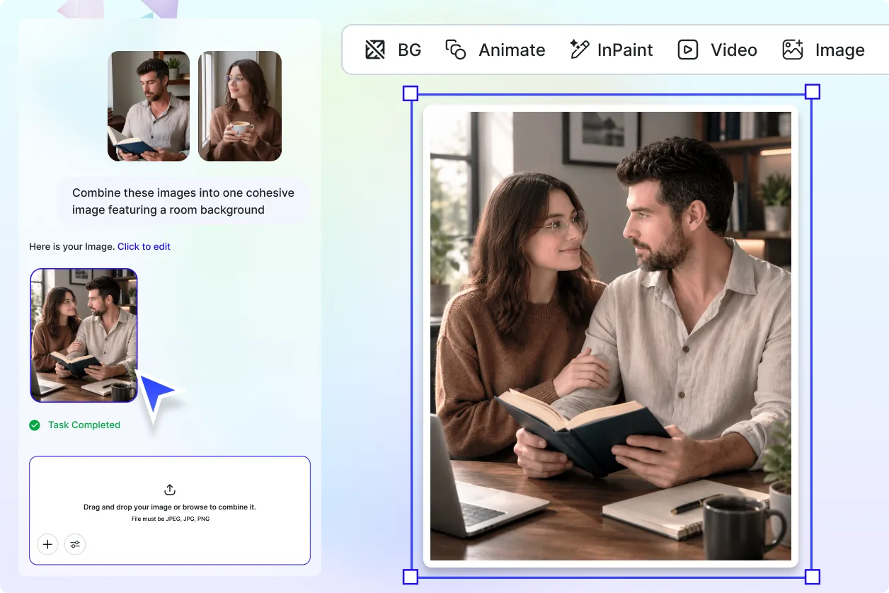 Free AI Image Combiner, Combiner Image Online with AI Free AI Image Combiner, Combiner Image Online with AI